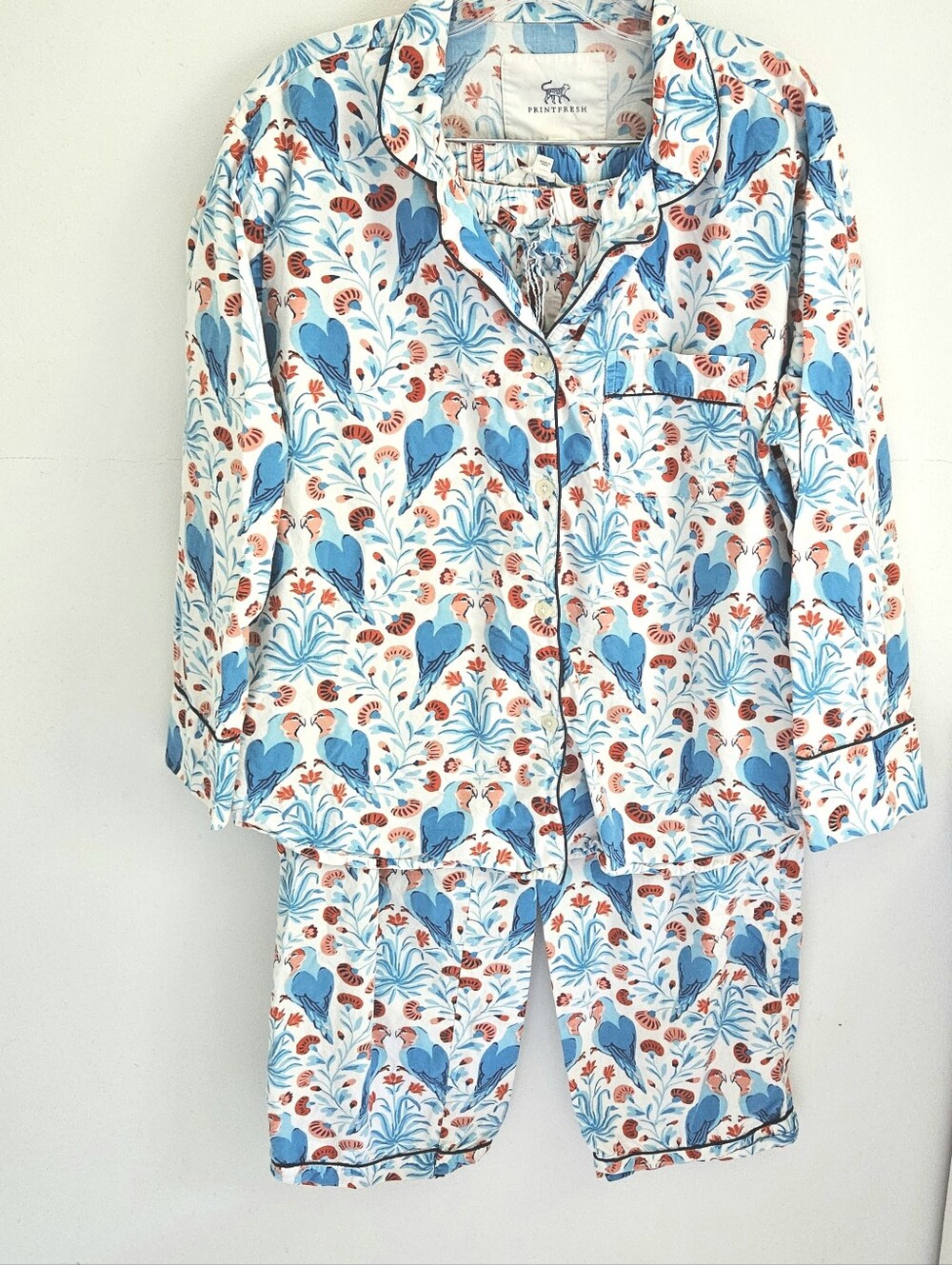 Printfresh Blue Bird PJ Set Long Sleeve Love Birds